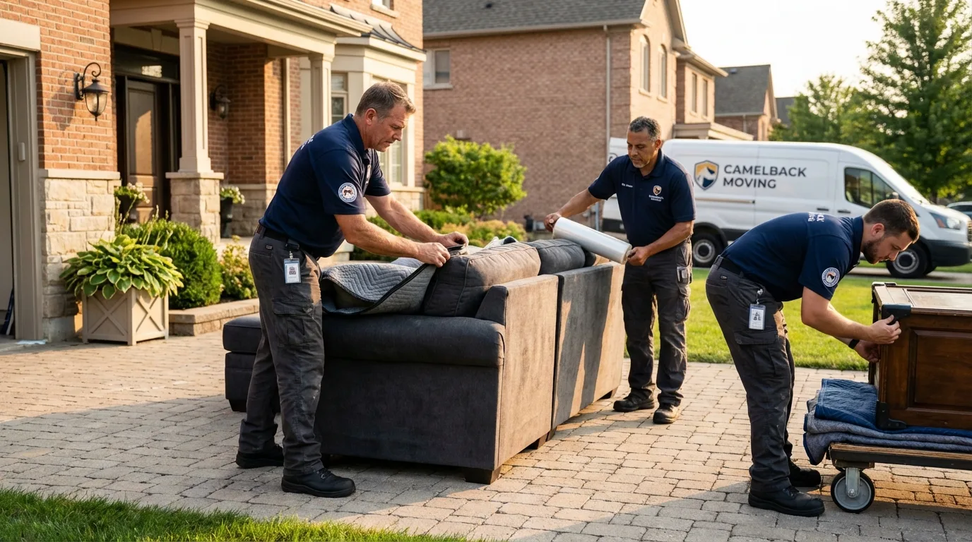 Large estate moving crew wrapping furniture in Blytheville, AR
