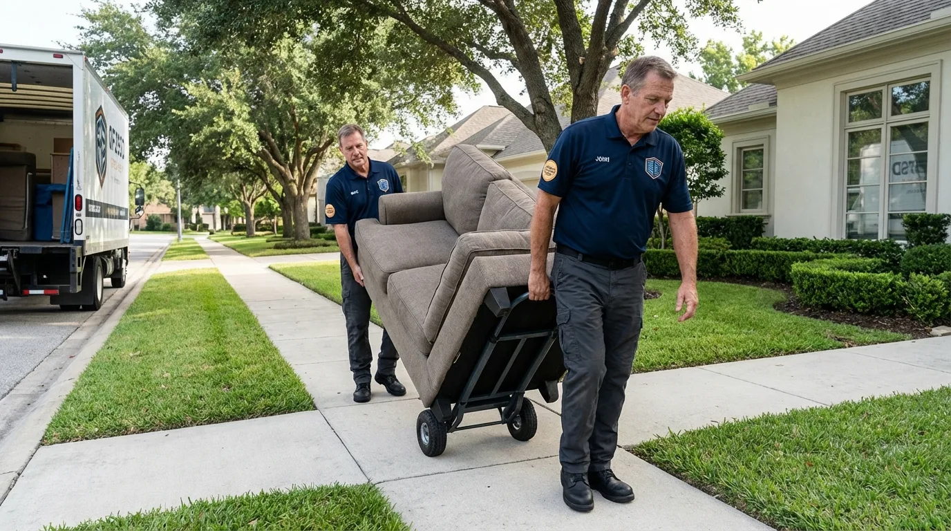 Local residential moving crew loading furniture in Blytheville, AR