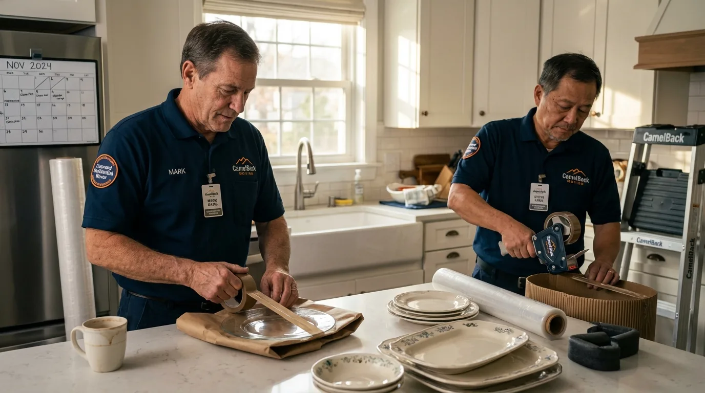 Professional crew packing kitchen dishware in Blytheville, AR